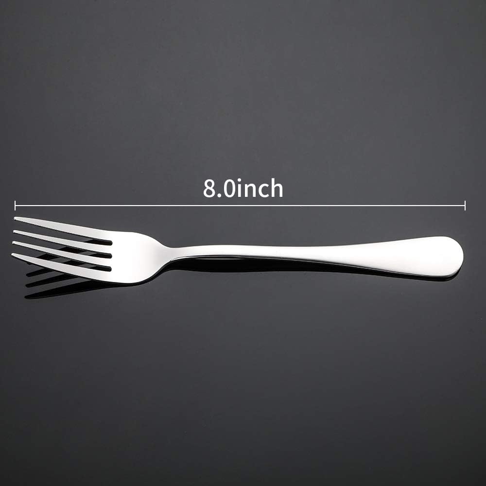 Silverware, Dinner Fork 8 Inches, Forks Set of 12 Premium Food Grade Stainless Steel Forks for Home Kitchen Party Restaurant, Mirror Polished Dishwasher Safe