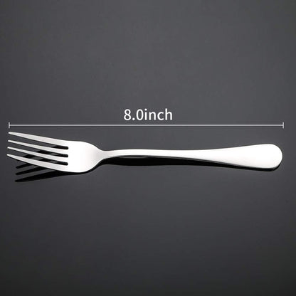 Silverware, Dinner Fork 8 Inches, Forks Set of 12 Premium Food Grade Stainless Steel Forks for Home Kitchen Party Restaurant, Mirror Polished Dishwasher Safe