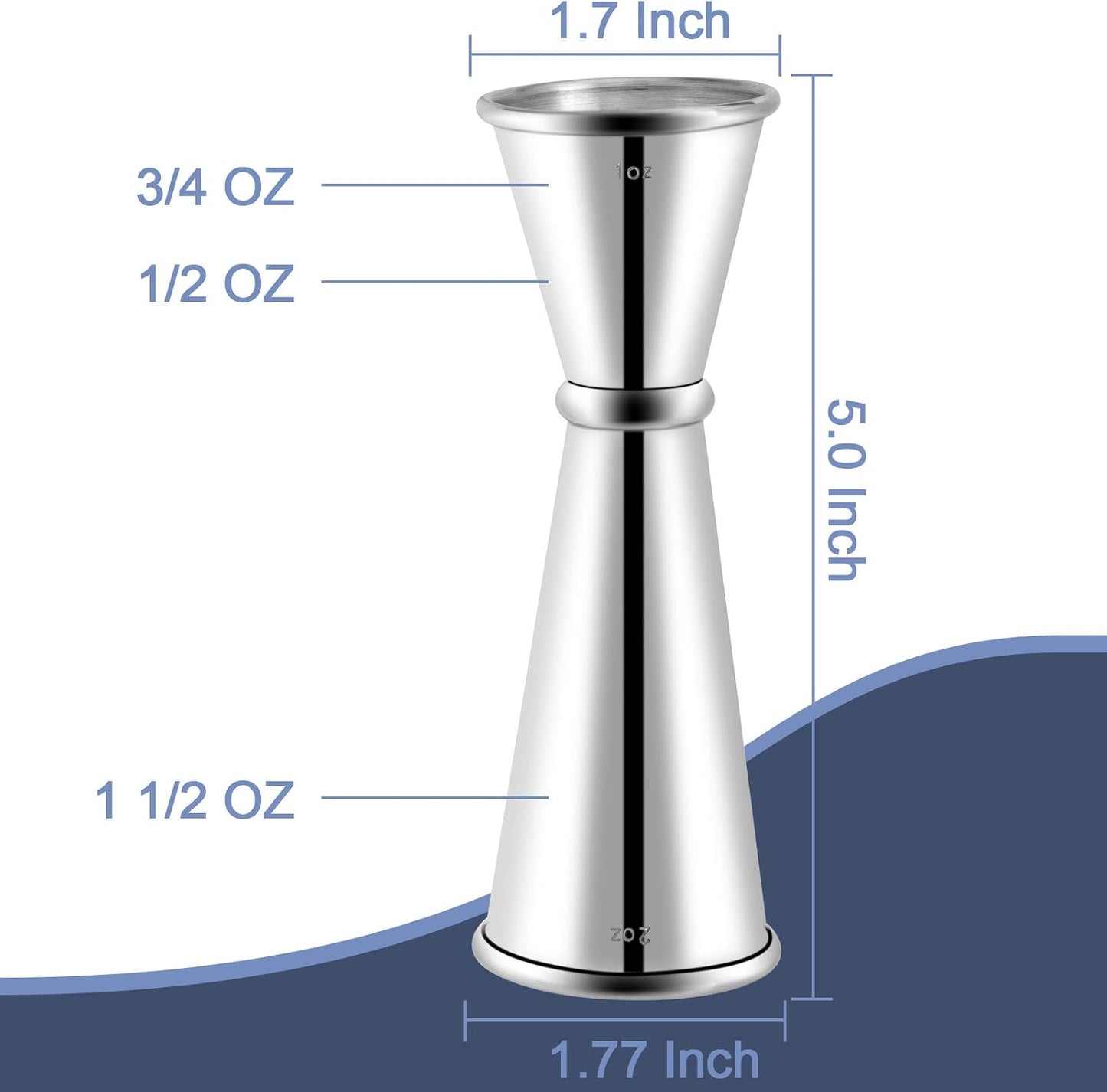 Mixing Spoon and Jigger for Bartending Stainless Steel Home Bar Tool for Making Delicious Cocktails Drinks Juice