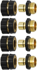 3/4 Inch Garden Hose Fitting Quick Connector Male and Female Set, 4 Set, Garden Hose Adapter, Quick Connect Hose Fittings, Garden Hose Connector, Hose Attachment