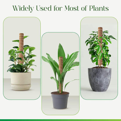 Moss Pole for Plants Monstera, Extendable Plant Sticks Support, Plant Stakes for Indoor Potted Plant, 15.7'' Coco Coir Pole Plant Trellis for Sphagnum, Pothos and Other Climbing Plants(2 PCS)