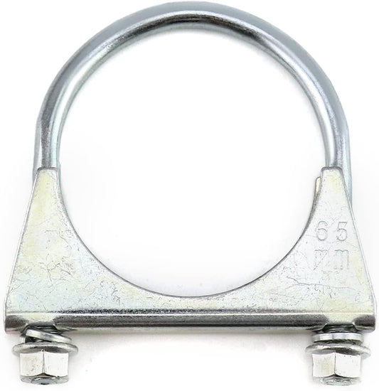 U-Bolt Muffler Tip Exhaust Hook, 2 Pack 2-1/2" OD Carbon Steel Universal Silencer Exhaust Clip