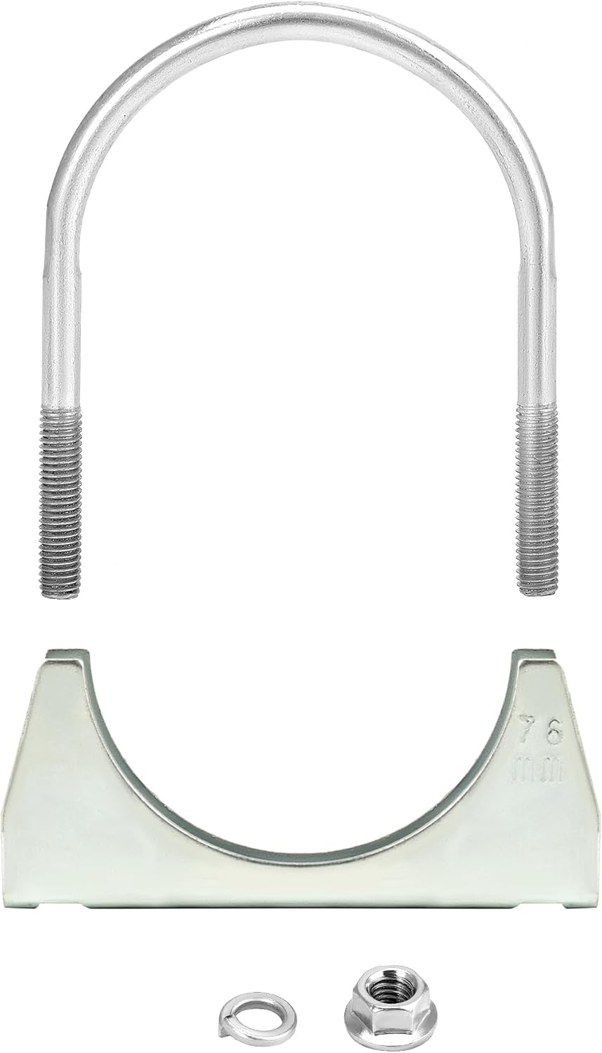 U-Bolt Muffler Tip Exhaust Hook, 2 Pack 3" OD Universal Silencer Exhaust Clip, Steel Exhaust Pipe Clamp