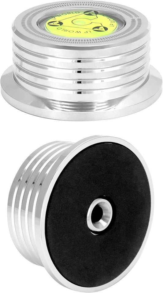 Record Weight Phono Disc Stabilizer, 60HZ Record Weight Stabilizer, with Bubble Leveling (60Hz, Silver)