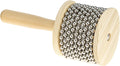 Wooden Cabasa Percussion Musical Instrument, 3.5 Inch Stainless Steel Beaded Shaker with Wooden Handle, Professional Rhythm Maker, 3.54" x 7.28"