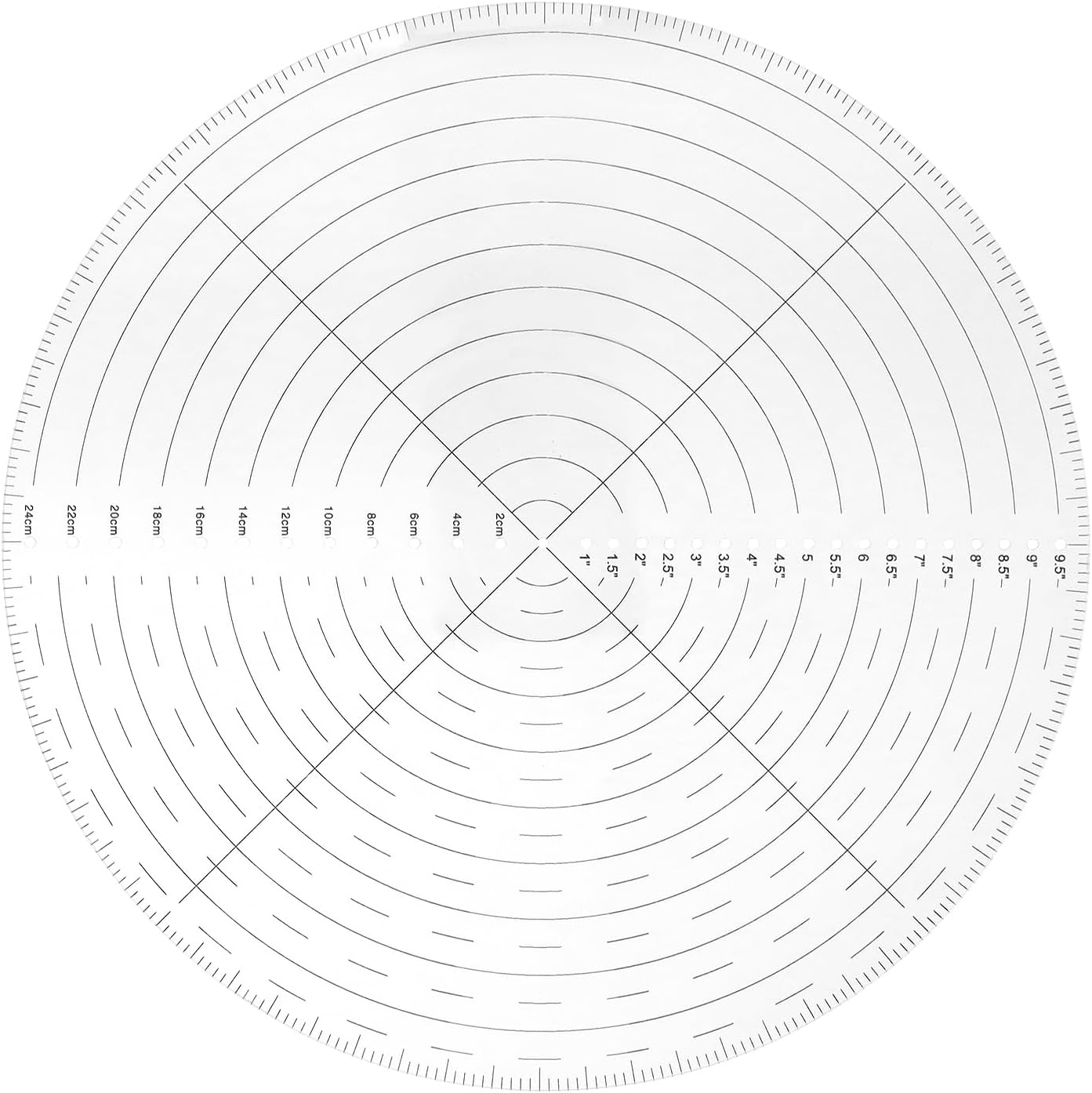 10" Round Center Finder Compass with Clear Acrylic for Precise Circle Marking on Irregular Surfaces, Crafting, Woodworking, and Carpentry Tool