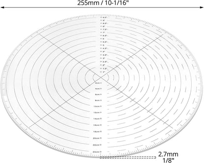 10" Round Center Finder Compass with Clear Acrylic for Precise Circle Marking on Irregular Surfaces, Crafting, Woodworking, and Carpentry Tool