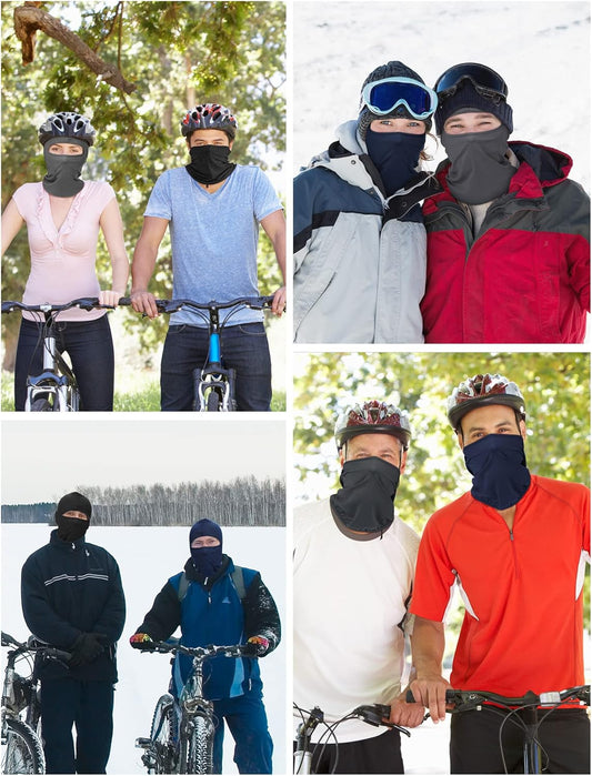 9 Pieces Balaclava Full Face Mask UV Sun Protection Face Cover Summer Cooling Neck Gaiter Breathable Windproof Hood (Black, Gray, Navy Blue), One Size
