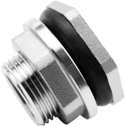 1" Female Bulkhead Water Tank Connector Stainless Steel Thru-bulk Fitting