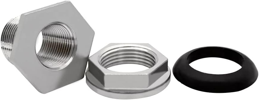 1" Female Bulkhead Water Tank Connector Stainless Steel Thru-bulk Fitting