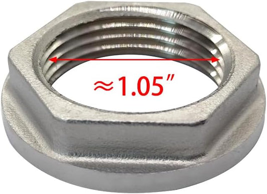 Stainless Steel 3/4 NPS Female Threaded Hex Lock Nuts Flange Gasket for Pipe Connection Bulkhead Fitting