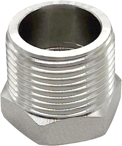 316 Stainless Steel Reducer Hex Bushing 1/2 Male NPT to 1/4 Female NPT Reducing Cast Pipe Adapter Fitting for Air Water Gas Fuel(Pack of 2)