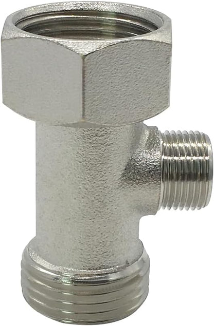 Bidet T Adapter Tee Valve for Bidet(7/8 ballcock to 7/8 ballcock to 3/8 compression threaded) 3 Way Connector Attachment for Toilet