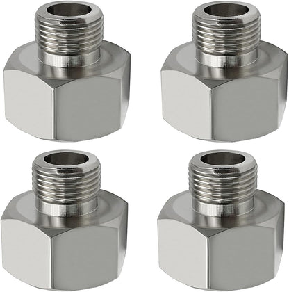 Brass Water Line Adapter 1/2" Female to 3/8" Male Reducer Hose Pipe Compression Fitting Kitchen Bathroom Faucet Supply Hose, Stop Valve Adapter, Pipe Connector With Rubber Washer(Pack of 4)