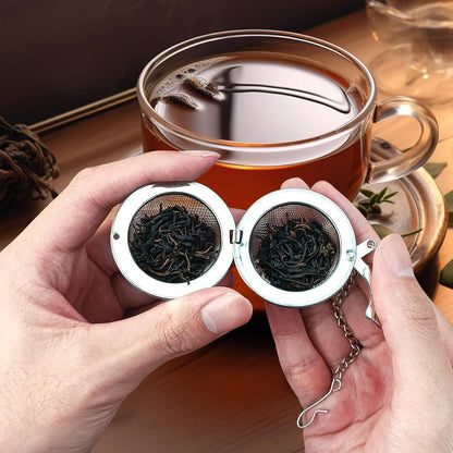 6Pcs Stainless Steel Mesh Tea Infuser, 2.1 inch Tea Strainer with Honey Bee Set Pendant, Tea Ball Tea Diffuser Tea Steeper for Filtering Tea,Tea Infusers for Loose Tea