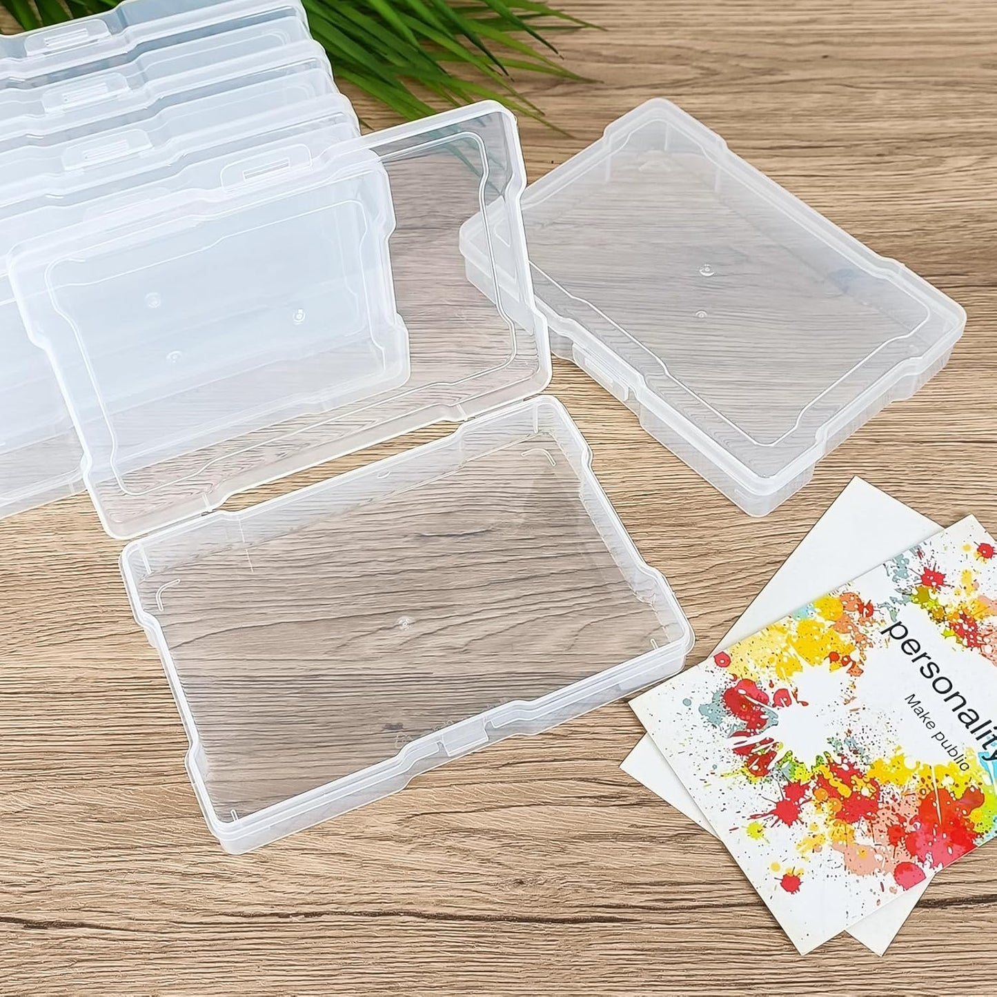 6Pcs Photo Storage Containers,Photo Storage Craft Keeper,4" x 6" Photo Storage Boxes,Plastic Photo Case for Cards,Stamps,Pictures,Photos,Scrapbooking (6)