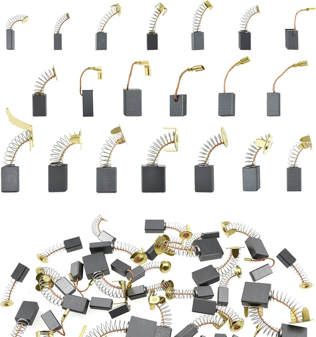80Pcs Electric Motor Carbon Brushes Set, 20 Different Models Carbons Brushes, Carbon Brush Replacement for Carbons Brush Motor Maintenance Hover Image