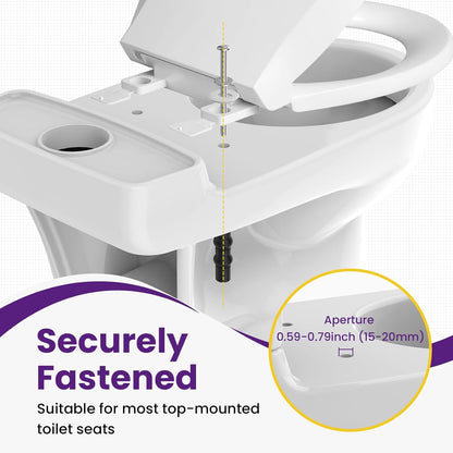 4Pcs Toilet Seat Screws Replacement, Stainless Steel Top Mount Hinges with Expanding Rubber Bolts & Washers, Universal Fit for American Standard Toilet Seat Bolts