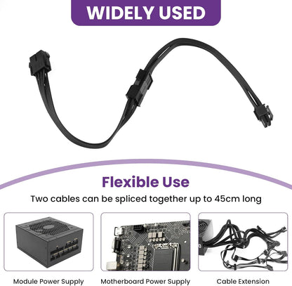 2 Pack CPU 8 Pin ATX Power Extension Cable, EPS 8 PIN Male (4+4) to 8 PIN Female Power Extension Cable for Motherboard, 9 Inch
