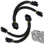 8 Pin PCIe Splitter Cable, 2-Pack PCIe 8 Pin Female to Dual 8 Pin (6+2) Male Power Adapter Cable, 8 Inch Braided Y-Splitter Power Extension Cables for GPU Graphics Card