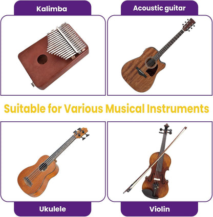 2 Pcs Piezo Pickups Transducer | 3-in-1 & 2-in-1 Pickup Combo | Self-Adhesive Piezo System | Acoustic Guitar, Violin, Ukulele & Cello