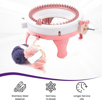Knitting Machine Adapter, Quick Knit Machine Attachment, Knitting Machine Crank Handle Adapter with Hexagon Steel Bit (Pink)