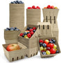 45 Pack Natural Pulp Fiber Berry Baskets, 4.3x4.3x2.7 Inch Molded Produce Vented Basket Fruit Tray for Strawberry Blueberry Raspberry Fruit Vegetable Farmer Market Grocery