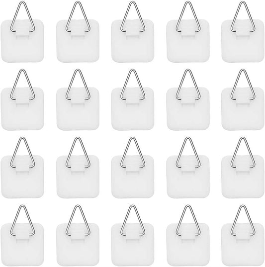 1.25 Inch Invisible Adhesive Plate Hanger Set Vertical Plate Holders for The Wall (20 Pack)