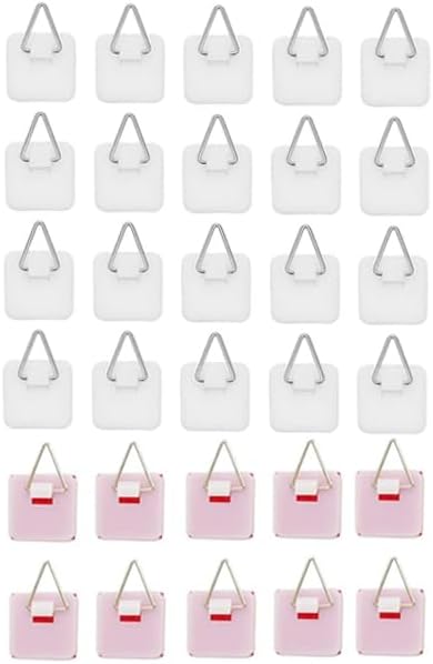 Invisible Adhesive Plate Hangers for The Wall - 1.25 Inch Vertical Plate Holders Set - 10 Pack & 20 Pack Bundle for Wall Hanging and Display