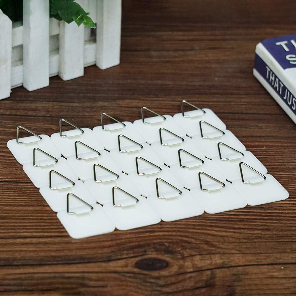Invisible Adhesive Plate Hangers for The Wall - 1.25 Inch Vertical Plate Holders Set - 10 Pack & 20 Pack Bundle for Wall Hanging and Display