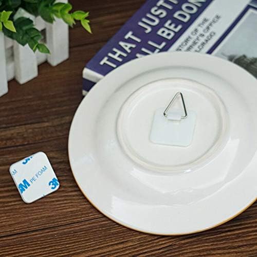 Invisible Adhesive Plate Hangers for The Wall - 1.25 Inch Vertical Plate Holders Set - 10 Pack & 20 Pack Bundle for Wall Hanging and Display