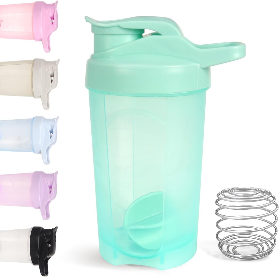 16oz Shaker Bottle, Leak Proof Sports Shaker for Protein Shakes, Pre Workout & Travel, BPA Free, Green, 16oz/500ml