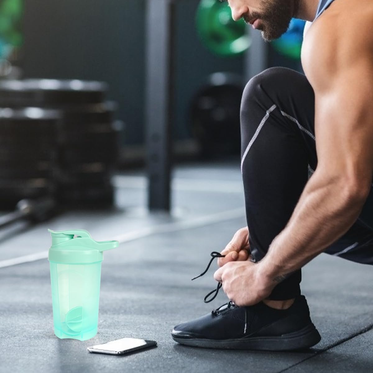 16oz Shaker Bottle, Leak Proof Sports Shaker for Protein Shakes, Pre Workout & Travel, BPA Free, Green, 16oz/500ml