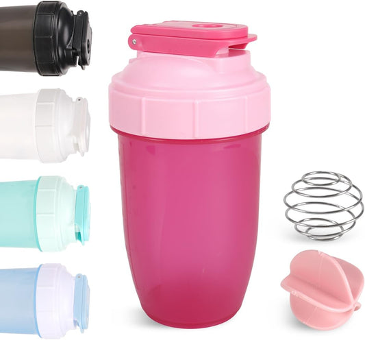 16oz Shaker Bottle，Leak Proof Sports Shaker Cups for Protein Shakes，Shaker Bottle for Pre Workout and Travel To Go，BPA Free & Easy Clean Protein,Pink