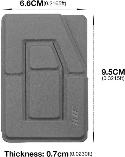 Phone Tripod Wallet for iPhone,Lightweight & Portable Phone Stand,Strong Magnetic Card Holder Fit 2 Cards & 3 Viewing Angles & Stain-Resistant Vegan Leather ，Grey