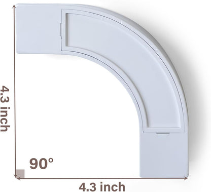90 Curved Connectors - Ceiling Mount/Wall Mount Curtain Tracks, White 2 Pack
