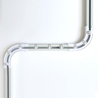 90 Curved Connectors - Ceiling Mount/Wall Mount Curtain Tracks, White 2 Pack