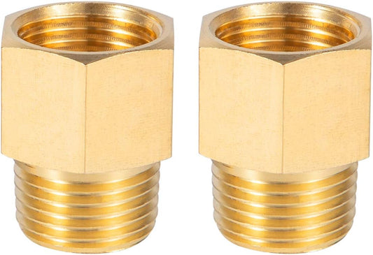 Brass Pipe Fitting Reducer Adapter1/2" NPT Female X 1/2" NPT Male Extension Connector （4-Pack）