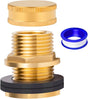 Brass Male Garden Hose Bulkhead Fitting Drain/Flush Port Kit 1/2" Female 3/4" Male Soild Brass Water Tank Connector Bulkhead Tank Fitting With 2 Rubber Ring Stablizing 1pc