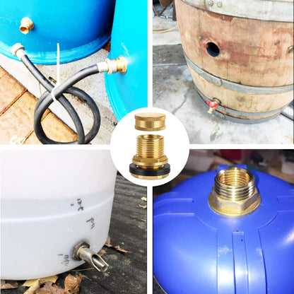 Brass Male Garden Hose Bulkhead Fitting Drain/Flush Port Kit 1/2" Female 3/4" Male Soild Brass Water Tank Connector Bulkhead Tank Fitting With 2 Rubber Ring Stablizing 1pc