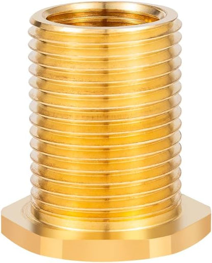 Brass Male Garden Hose Bulkhead Fitting Drain/Flush Port Kit 1/2" Female 3/4" Male Soild Brass Water Tank Connector Bulkhead Tank Fitting With 2 Rubber Ring Stablizing 1pc