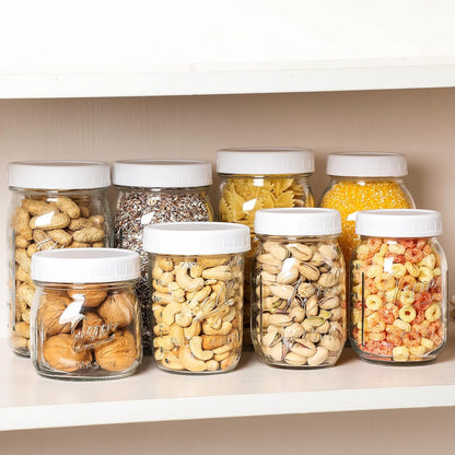 10 WIDE Mouth & 10 REGULAR Mouth Mason Jar Lids - 20 Pack Food Grade Plastic Mason Jar Caps for Ball, Kerr and More Canning Jars - Leakproof & Dishwasher Safe - White