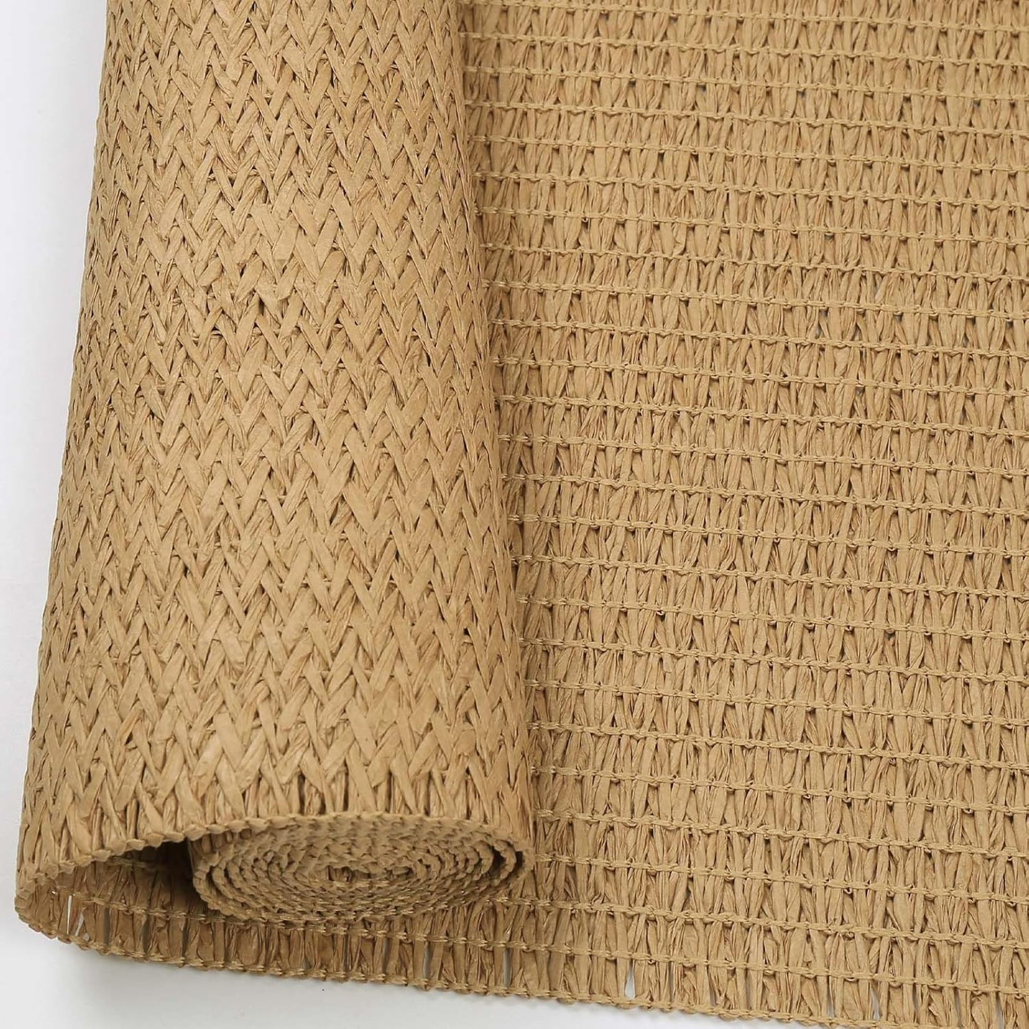 Natural Paper Braided Tablerunner 36 Inches Long for Dining Tables Farmhouse Rustic Table Runner Indoor & Outdoor(Light Brown)