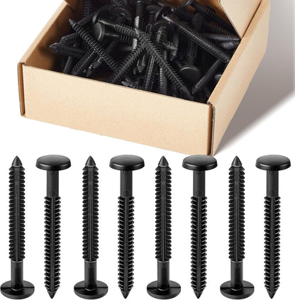 36 Pcs 3 Inch Vinyl Shutter Fastener Window Panel Peg Lok Pin Pegs Screws Shutter Spikes Anchor (Black)