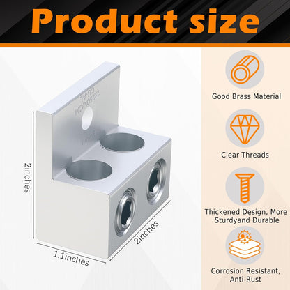 2 Pieces Dual Aluminum Ground Lug Dual Rated Double Wire Barrel Aluminum Mechanical Lug (250 Mcm-6sol)