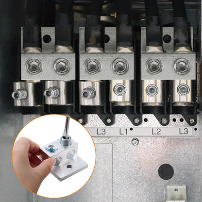 2 Pieces Dual Aluminum Ground Lug Dual Rated Double Wire Barrel Aluminum Mechanical Lug (250 Mcm-6sol)