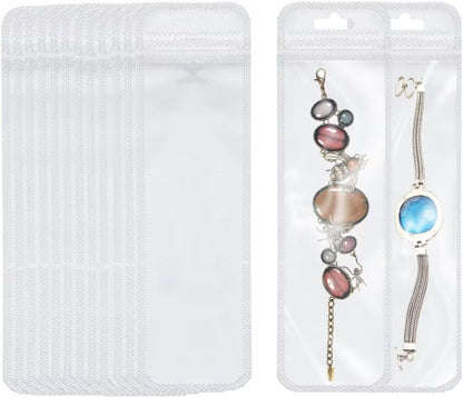100 Pcs Beadable Pen Packaging Bags for Small Business, Clear Beaded Bag for Bead Pens, Zipper Smell Proof Storage Bags for Packaging Lipgloss, Jewelry, Cosmetic,Candy 2.75X8.66inch
