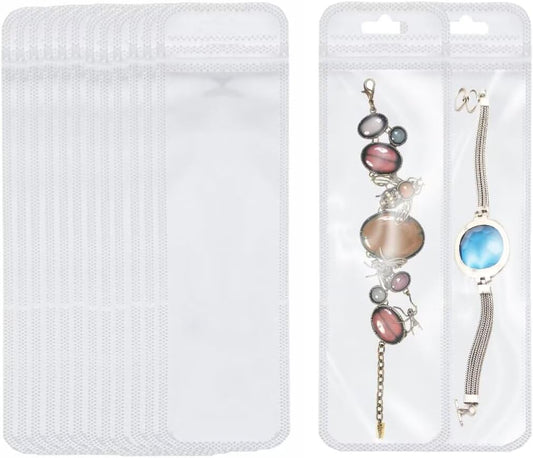 100 Pcs Beadable Pen Packaging Bags for Small Business, Clear Beaded Bag for Bead Pens, Zipper Smell Proof Storage Bags for Packaging Lipgloss, Jewelry, Cosmetic,Candy 2.75X8.66inch
