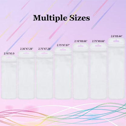 100 Pcs Beadable Pen Packaging Bags for Small Business, Clear Beaded Bag for Bead Pens, Zipper Smell Proof Storage Bags for Packaging Lipgloss, Jewelry, Cosmetic,Candy 2.75X8.66inch