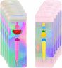 100 PCS Clear Beadable Pen Packaging Bags Resealable Zipper Holographic Beaded Bags for Small Bussniss Packaging for Jewelry 2.75x8.66"